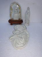 Mariabeeldjes (3) - Vintage - Porselein, Glas, Hout, Zijde,, Antiek en Kunst