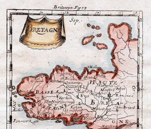 Frankrijk - Bretagne; M. Mallet - Bretagne - 1701-1720, Boeken, Atlassen en Landkaarten