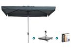 Madison Delos Luxe stokparasol 200x300 cm. - Grey met, Tuin en Terras, Parasols, Verzenden, Nieuw, Parasolvoet, Kantelbaar