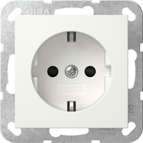 GIRA Systeem 55 Wandcontactdoos met randaarde Kinderveilig, Doe-het-zelf en Verbouw, Elektra en Kabels, Nieuw, Ophalen of Verzenden
