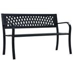 vidaXL Tuinbank 125 cm staal zwart, Tuin en Terras, Verzenden, Nieuw, Metaal