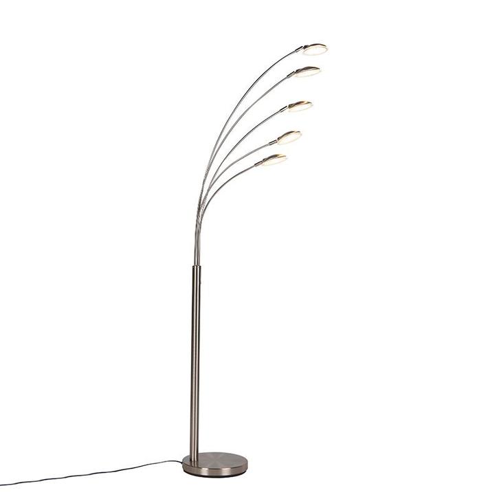 Vloerlamp staal incl. LED met touch dimmer - Sixties Trento, Huis en Inrichting, Lampen | Vloerlampen, Nieuw, Overige materialen