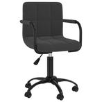 vidaXL Eetkamerstoel draaibaar fluweel zwart, Huis en Inrichting, Stoelen, Verzenden, Nieuw, Zwart