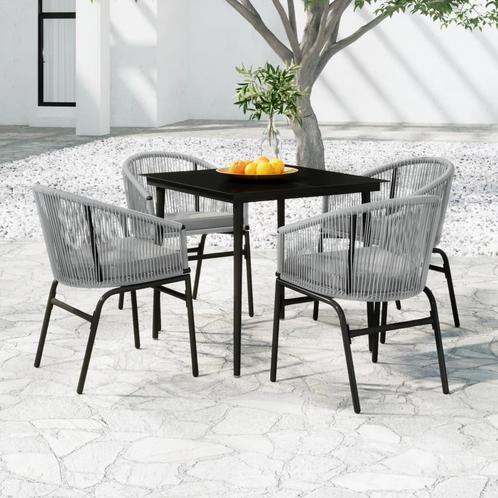 vidaXL 5-delige Tuinset grijs, Tuin en Terras, Tuinsets en Loungesets, Tuinset, Nieuw, 4 zitplaatsen, Kunststof, Verzenden