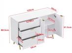 Dressoir met 3 Lades en 2 Deuren – Modern Sideboard Goud, Huis en Inrichting, Verzenden, Nieuw