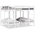 vidaXL Stapelbed 3-voudig grenenhout wit 140x200/70x140 cm, Huis en Inrichting, Slaapkamer | Bedden, Verzenden, Wit, 140 cm, 200 cm