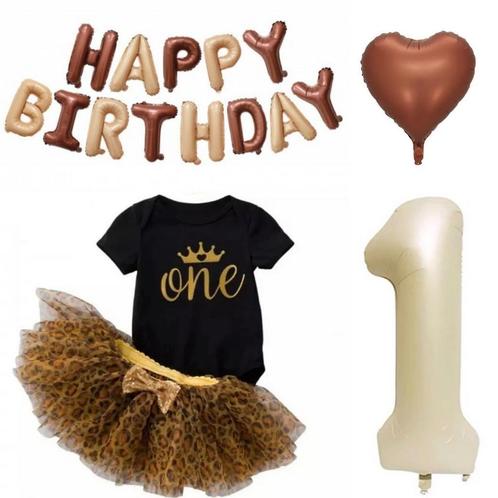 Kleding en decoratie eerste verjaardag set One Wild Princess, Kinderen en Baby's, Babykleding | Maat 80, Meisje, Nieuw, Setje