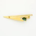 Broche - 18 karaat Geel goud Diamant (Natuurlijk) - Peridot