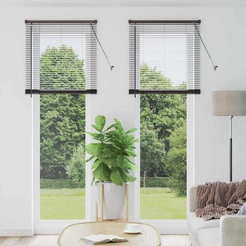 vidaXL Raamblind met gordijnen Zwart Aluminium, Huis en Inrichting, Stoffering | Gordijnen en Lamellen, Zwart, Nieuw, Verzenden