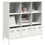 vidaXL buffetkast 101,5x39x103,5 cm staal wit, Huis en Inrichting, Kasten | Buffetkasten, Verzenden, Nieuw, Metaal