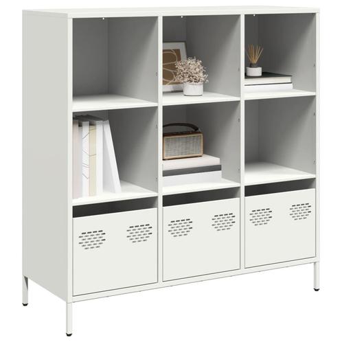 vidaXL buffetkast 101,5x39x103,5 cm staal wit, Huis en Inrichting, Kasten | Buffetkasten, Nieuw, Metaal, Verzenden