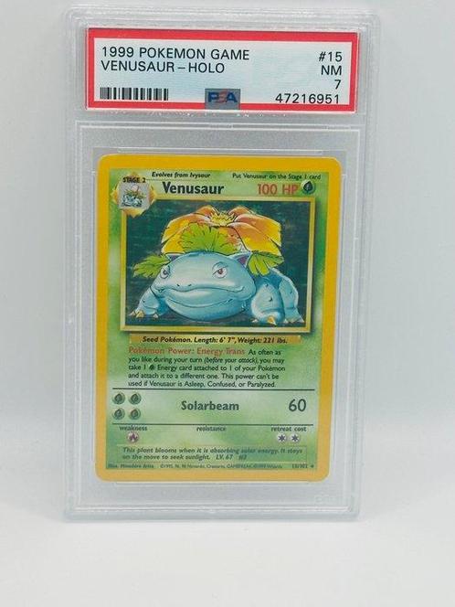 Pokémon - 1 Graded card - venusaur base - PSA 7, Hobby en Vrije tijd, Verzamelkaartspellen | Pokémon