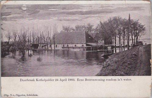 KETHEL - Doorbraak Kethelpolder 24 April 1903. Eene Boere..., Verzamelen, Ansichtkaarten | Nederland, Verzenden