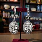 Zilver, 925 Sterling Zilver & Marcasiet - Hangoorbellen -