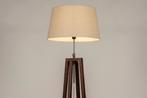 Rietveld Vloerlampen - Bruin, Beige - Stof, Hout, Huis en Inrichting, Lampen | Vloerlampen, Verzenden, Nieuw