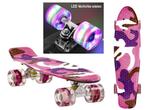 Sajan - Skateboard - LED - Penny board - Camouflage Paars -, Nieuw, Skateboard, Verzenden