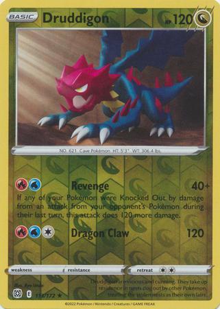 Druddigon 113/172 reverse holo Brilliant Stars, Hobby en Vrije tijd, Verzamelkaartspellen | Pokémon, Losse kaart, Nieuw, Foil