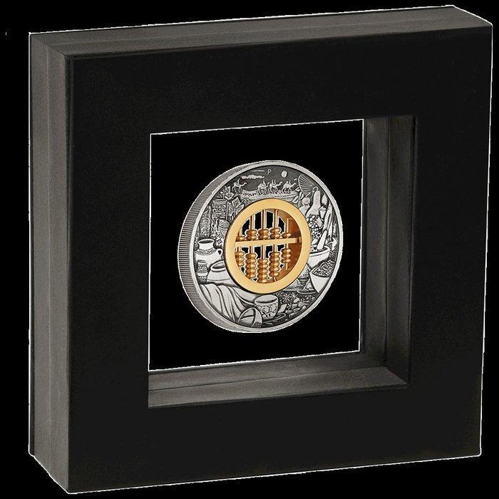 Tuvalu. 2 Dollars 2019 - Abacus - 2 oz with COA and BOX, Postzegels en Munten, Munten | Europa | Niet-Euromunten