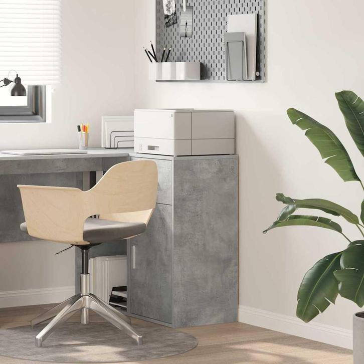 vidaXL Dressoir met lade Betongrijs 38 x 34,5 x 75 cm, Huis en Inrichting, Kasten | Dressoirs, Nieuw, Minder dan 50 cm, Overige houtsoorten