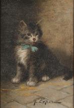 Jules le Roy (1865-1921) - Kitten with a bow tie, Antiek en Kunst