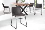 Industriële design stoel DJANGO vintage grijs met ijzeren, Huis en Inrichting, Stoelen, Nieuw, Ophalen of Verzenden