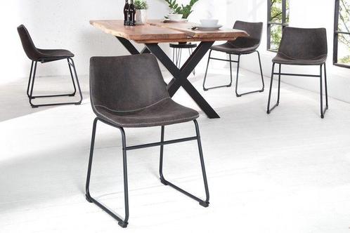Industriële design stoel DJANGO vintage grijs met ijzeren, Huis en Inrichting, Stoelen, Ophalen of Verzenden