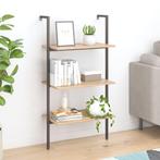 vidaXL Ladderrek met 3 schappen 64x35x120,5 cm lichtbruin en, Huis en Inrichting, Kasten | Boekenkasten, Verzenden, 100 tot 150 cm