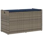 vidaXL Opbergbank met kussen voor buiten 100 cm poly rattan, Tuin en Terras, Verzenden, Nieuw, Rotan