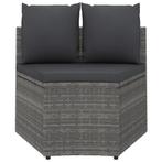 2-delige Loungeset met kussens poly rattan grijs