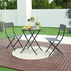 Klaptafel Sande tuintafel metaal rond 71xØ62 cm zwart [en.ca, Tuin en Terras, Tuintafels, Verzenden, Nieuw