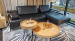Rolf Benz Dono hoekbank refurbished zwart Siena leer, Ophalen of Verzenden, Zo goed als nieuw