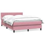 vidaXL Boxspring met matras fluweel roze 160x210 cm, Verzenden, Nieuw, Stof