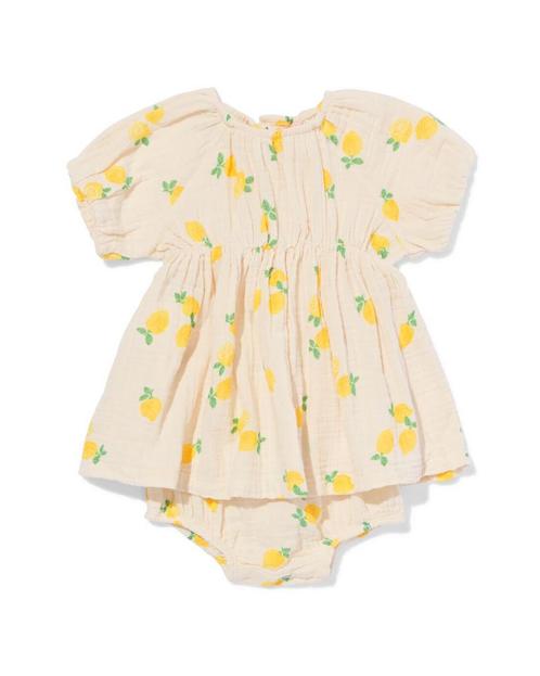 HEMA Baby kledingset mousseline citroenen ecru, Kinderen en Baby's, Babykleding | Overige, Nieuw, Verzenden