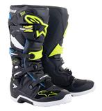 Alpinestars Tech 7 Black Enamel Blue Yellow Fluo, Motoren, Kleding | Motorkleding, Nieuw met kaartje, Alpinestars, Laarzen, Heren