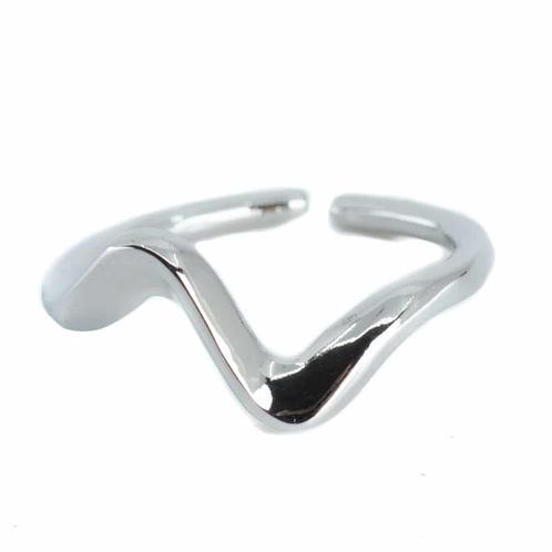Verstelbare Ring Golving Koper Zilverkleurig, Sieraden, Tassen en Uiterlijk, Ringen, Nieuw, Verzenden