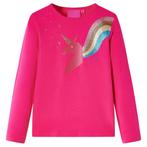 vidaXL Kindershirt met lange mouwen 104 felroze, Verzenden, Nieuw