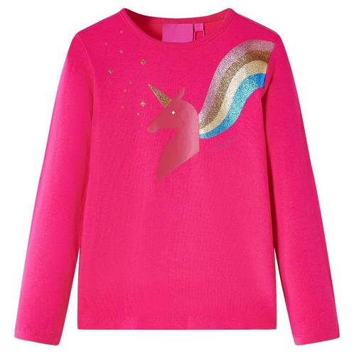 vidaXL Kindershirt met lange mouwen 104 felroze, Kinderen en Baby's, Kinderkleding | Overige, Nieuw, Verzenden