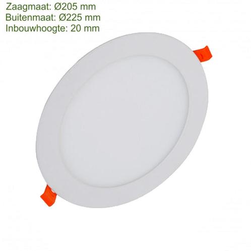 LED Inbouw Downlight 18W Slim | Ø205mm 1500lm, Huis en Inrichting, Lampen | Plafondlampen, Nieuw, Kunststof, Metaal, Ophalen of Verzenden