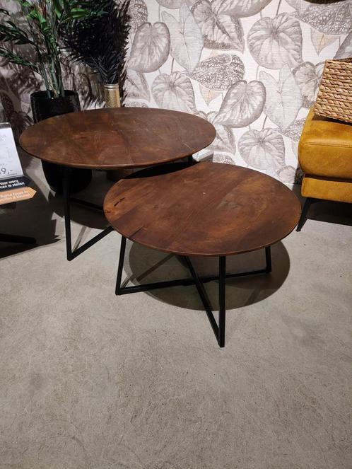 Bentato - Salontafel set van 2 - Mango brown, Huis en Inrichting, Tafels | Salontafels, Nieuw, Ophalen of Verzenden