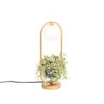 Art deco tafellamp goud met wit glas - Isabella, Huis en Inrichting, Lampen | Tafellampen, Nieuw, Overige materialen, Art Deco