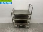 RVS Serveerwagen 3 lagen 82,5 cm Horeca, Ophalen of Verzenden, Gebruikt