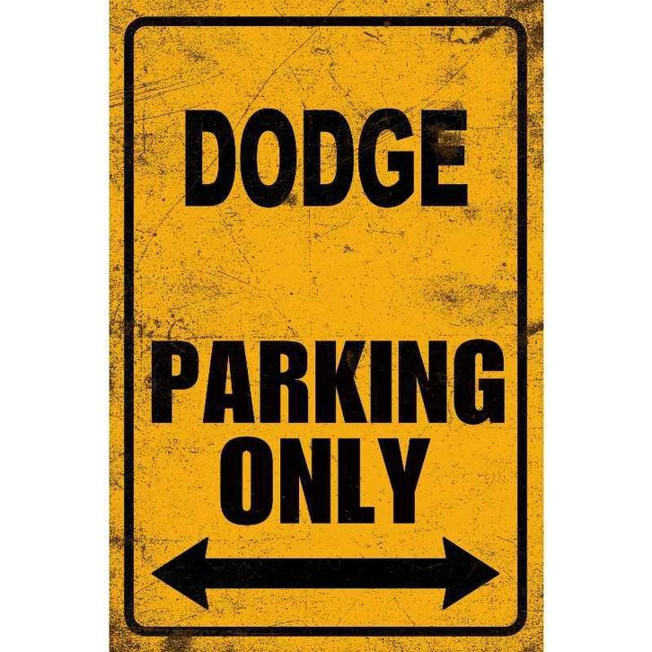 Dodge Parking only Parkeerbord Wandbord Tekstbord Bord, Verzamelen, Automerken, Motoren en Formule 1, Auto's, Nieuw, Ophalen of Verzenden