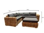 Sabuga hoek loungeset 4-delig naturel rotan, Ophalen of Verzenden, Nieuw