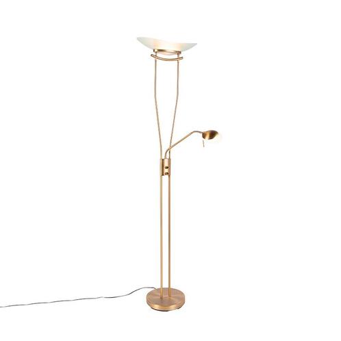 Moderne vloerlamp brons incl. LED en dimmer - Lexus, Huis en Inrichting, Lampen | Vloerlampen, Nieuw, Overige materialen, 150 tot 200 cm