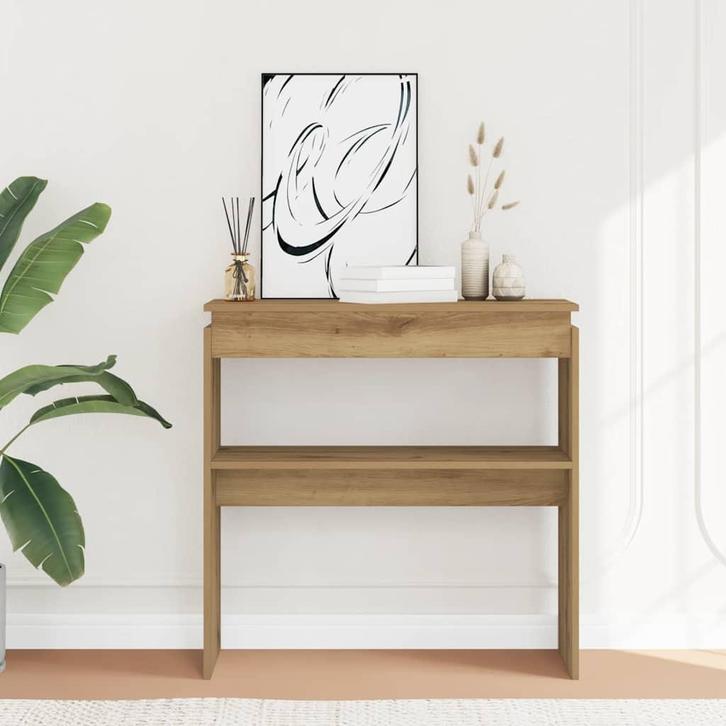 vidaXL Wandtafel 80x30x80 cm bewerkt hout artisanaal, Huis en Inrichting, Tafels | Bijzettafels, Nieuw, Verzenden