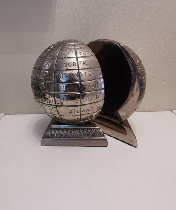 Boekensteunen (2) - Aluminium - Boekenkast globe, Antiek en Kunst, Curiosa en Brocante