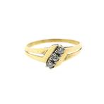 Gouden ring met diamant | 0,18 ct. (geelgoud, dames ring), 18 tot 19, Gebruikt, Overige kleuren, Ophalen of Verzenden