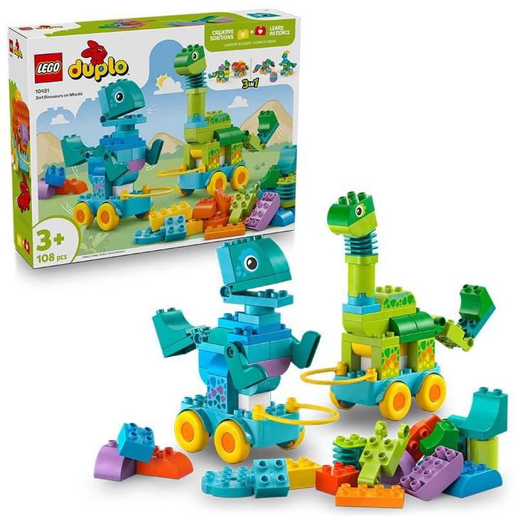 LEGO DUPLO - 3in1 Dinosaurs on Wheels 10451, Kinderen en Baby's, Speelgoed | Duplo en Lego, Ophalen of Verzenden