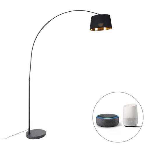 Smart booglamp zwart met goud incl. Wifi A60 - Arc Basic, Huis en Inrichting, Lampen | Vloerlampen