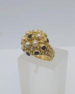 Ring - 19.2 kt. Geel goud - 0.60ct. tw. Granaat - Parel, Nieuw
